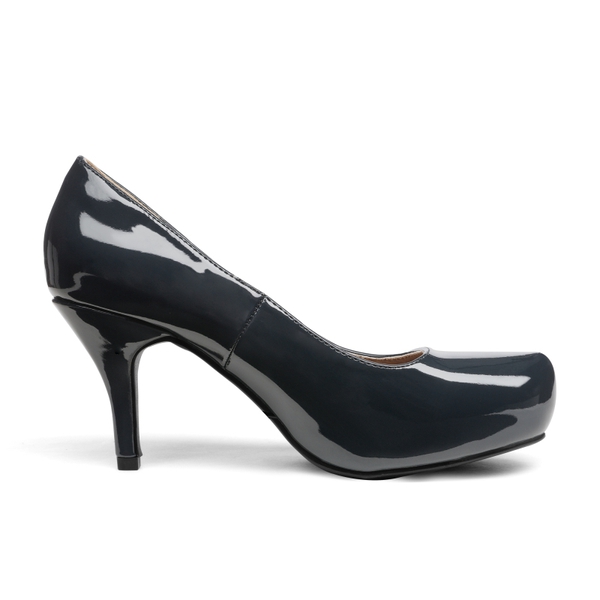 Classic Closed Toe 3 Inch Heels Pumps - NAVY PAT - 1